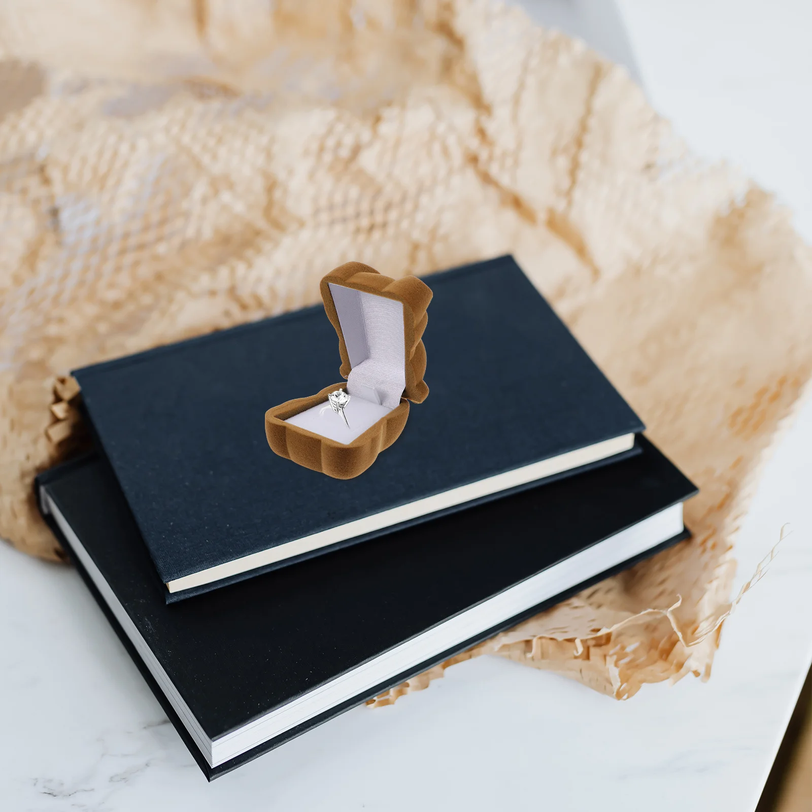 1 قطعة صندوق خاتم الدب مجوهرات إبداعية حقيبة للتخزين شكل الدب رومانسية المشاركة الزفاف اقتراح هدية عيد الحب