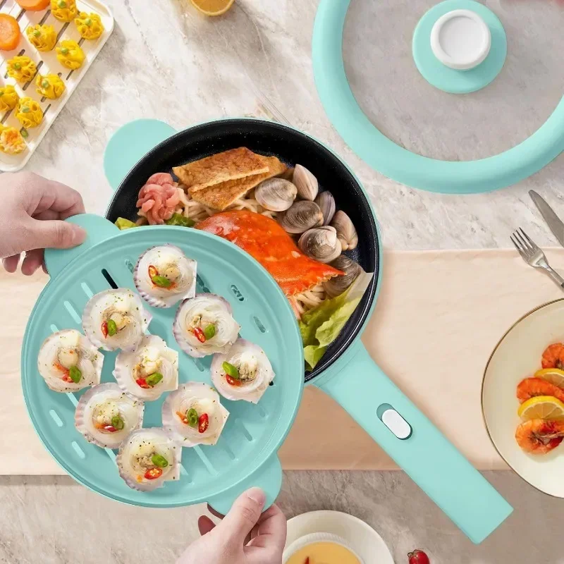 نسخة مطورة وعاء ساخن كهربائي غير لاصق ، مقلاة ، طباخ نودلز سريع ، محمول صغير مع تعديل الطاقة