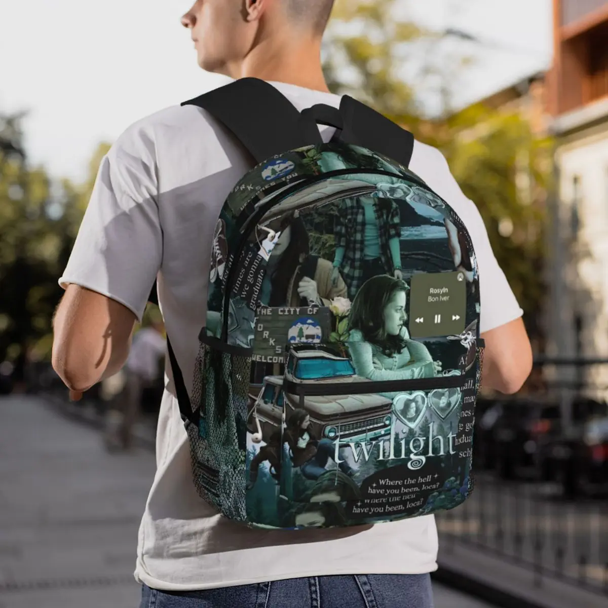 Edward Cullen Twilight Backpack Daypack Large Capacity Boys Girls BookBag School Bag Shoulder Bags for Men Women