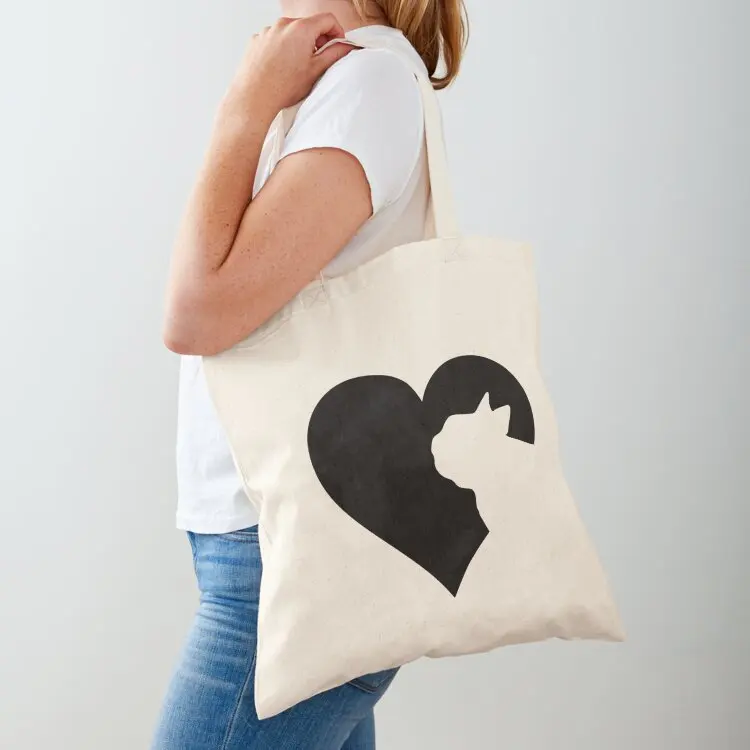 The Heart of the French Bulldog Lover Tote Bag Big bag Custom bag canvas tote tote bags men