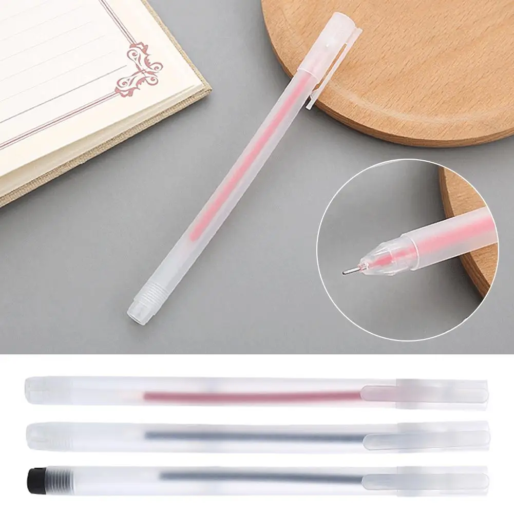 

Simple Transparent Frosted Gel Pen 0.5mm Black/red/blue Office Refills Refillable School Capacity Large Stationery Y1r5