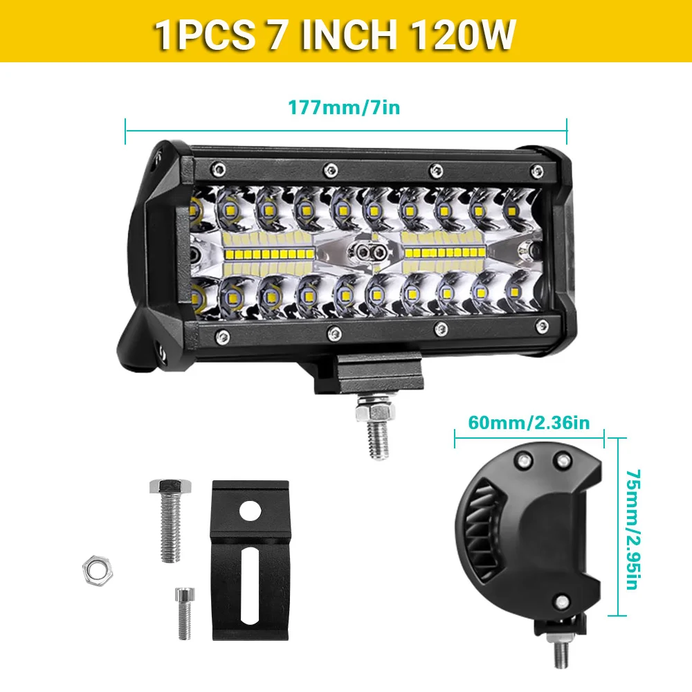 4/7/9/12/17/20 Inch Led Lichtbalk Voertuig 12V Werklamp Bar Spotlight Boot Barra Led Rijden Vrachtwagen ATV SUV 4x4 Lange Afstand