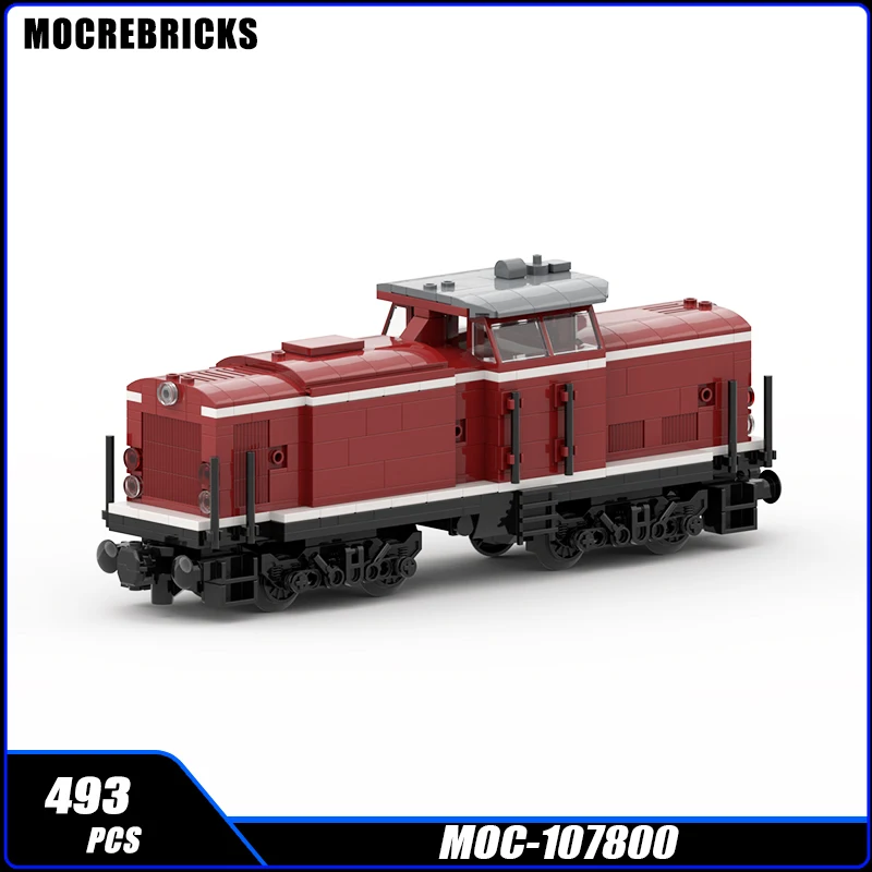 City Vehicle MOC-107800 BRV100 Diesel Train Series Freight Passenger Train Building Block Assembly Model Technology Bricks Toy