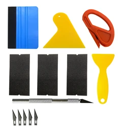 Car Vinyl Wrap Tools Set Window Tint Kit Rubber Squeegee Film Application Sticker Cutter Cleaning Wiper