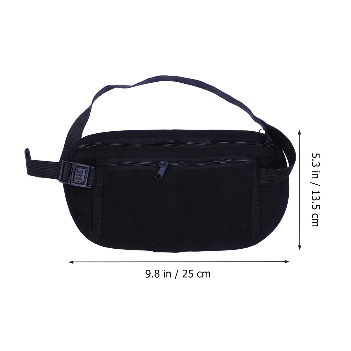 حقيبة خصر للجري من Fanny Pack للتمرين في الهواء الطلق وحقيبة رفيعة للغاية باللون الأسود للسفر
