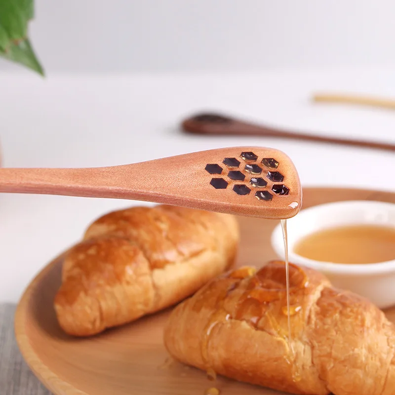 Japanese Style Wooden Spoon Mixing Rice Salad Long Handle Dessert Condiment Sugar Salt Spice Tableware Kitchen Tools
