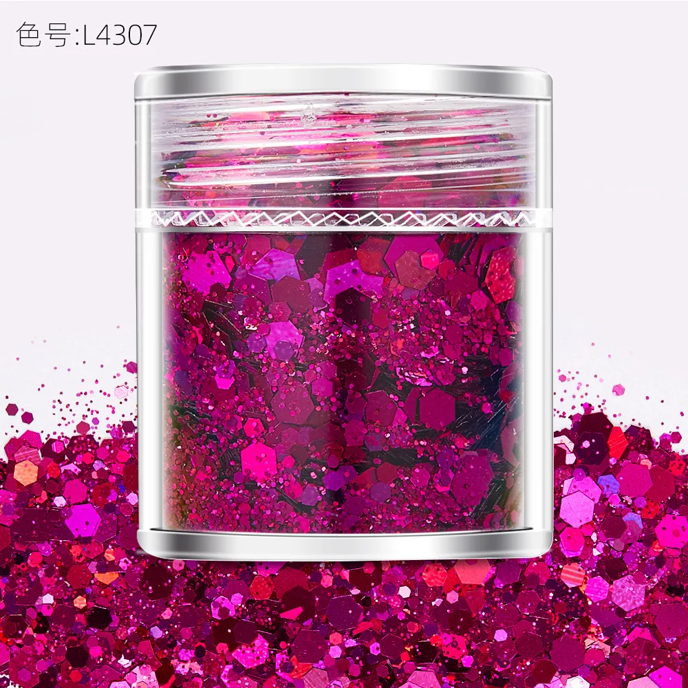 10 مللي/زجاجة بريق أظافر متعدد الألوان، بريق مكتنز، عملية لامعة ناعمة وخشنة مختلطة، ديكور لامع للأظافر ثلاثي الأبعاد