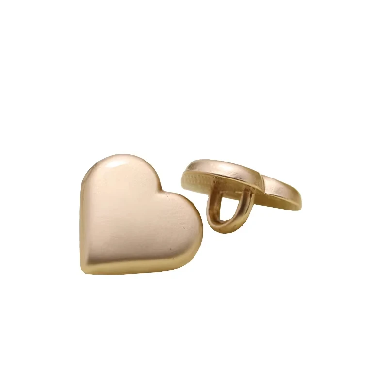 10 Uds. Botones de vástago de Metal con forma de corazón de 11mm para camisa Retro hecha a mano, botones para vestido, blusa, Mini accesorios de costura de alta calidad