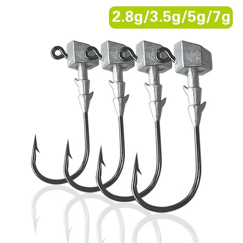 5-teiliges Dreieck-Jighead-Angelhaken-Set, Scharfe 2,8g 3,5g 5g 7g Haken, Angelausrüstung und Zubehör zum Angeln