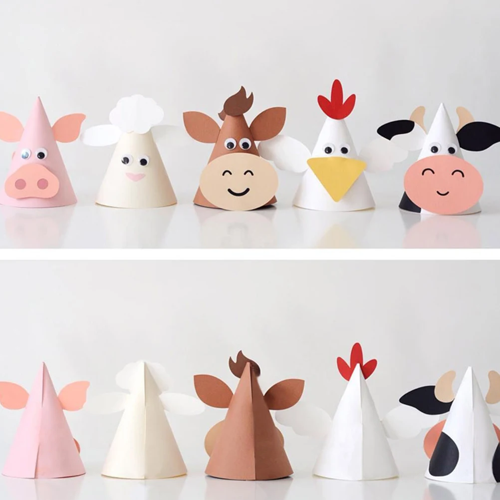 

5 Pcs Birthday Hat Funny Hats for s Animal DIY Cap Accessories Cake Child
