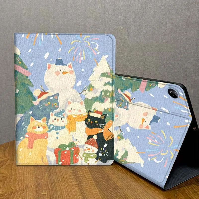 

Cute Cat Illustration Pattern For Vivo IQOO Pad2 Pad3 Pad5 Air SE Pro 12.1 12.3 13 11.5 11 inch Tablet Case