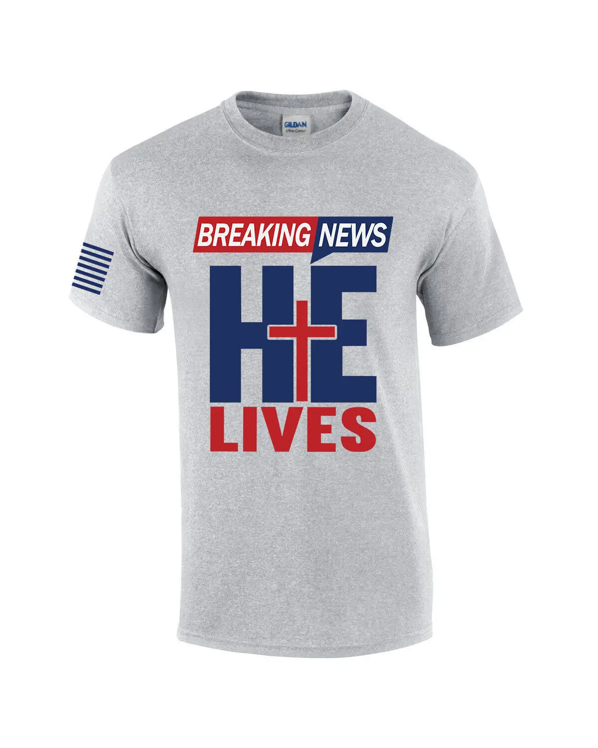 Breaking New He Lives Jesus Christ Mens Christian  T Shirt