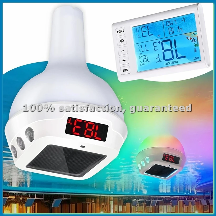 

Беспроводной плавающий термометр для бассейна с легкочитаемым дисплеем, подсветкой и дистанционным мониторингом на расстоянии до 100 м, солнечный цифровой термометр для бассейна IP68-A73M