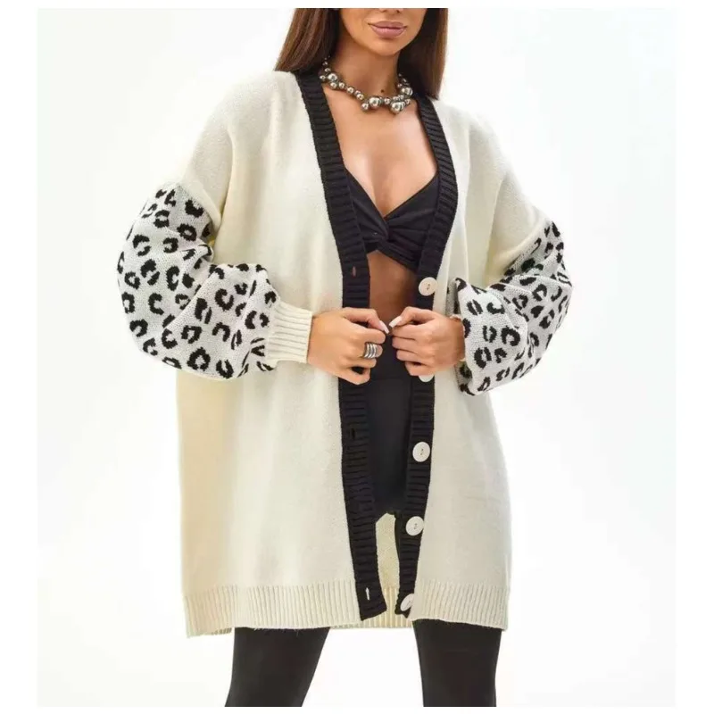 

Jacquard Plus-size Knitted Cardigan, A New Loose Mid-length Sweater Women's Outerwear for Autumn 2025