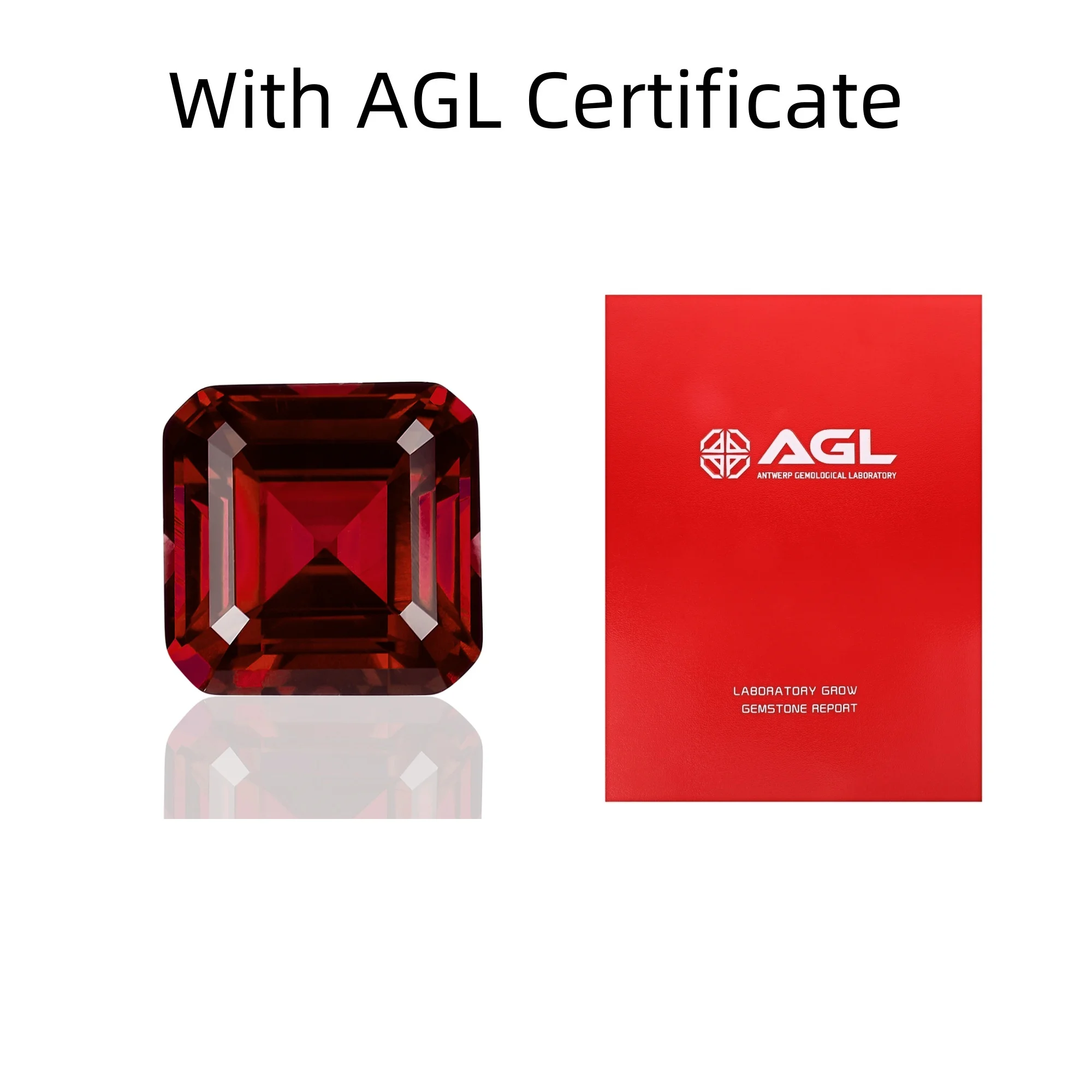 Eme jewe Lab Grown Ruby   Asscher Cut Gemstone for Charms Advanced Jewelry Making Materials  DIY With Certificate
