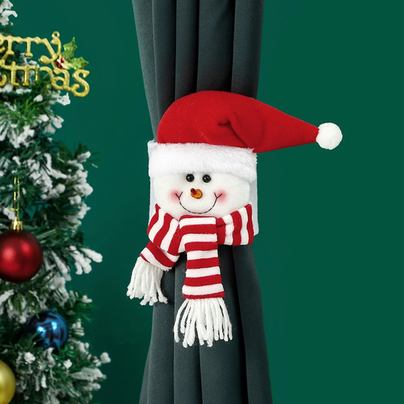 Weihnachten Cartoon Vorhang Verschluss Pinguin Santa Claus Schneemann Elch Vorhang Halter Home Hotel Weihnachten Vorhang Zubehör Weihnachten Dekor