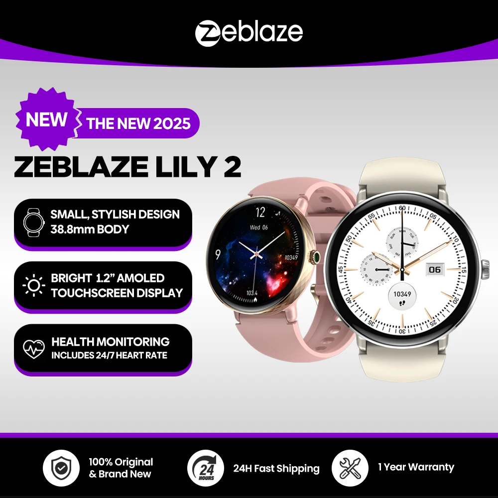 New 2025 Zeblaze LILY 2 Voice Calling Female Smartwatch Double Strap 1.2