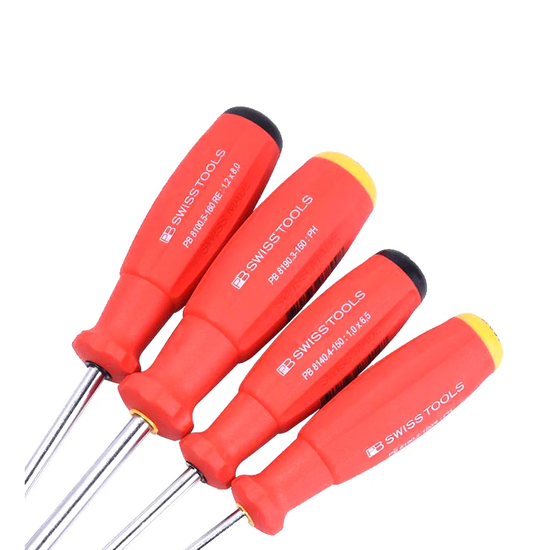 PB SWISS Screwdrivers for Phillips and Slotted Screws with Convex Handle Back Multifunctional Screwdriver Repair Tools 8100 8190