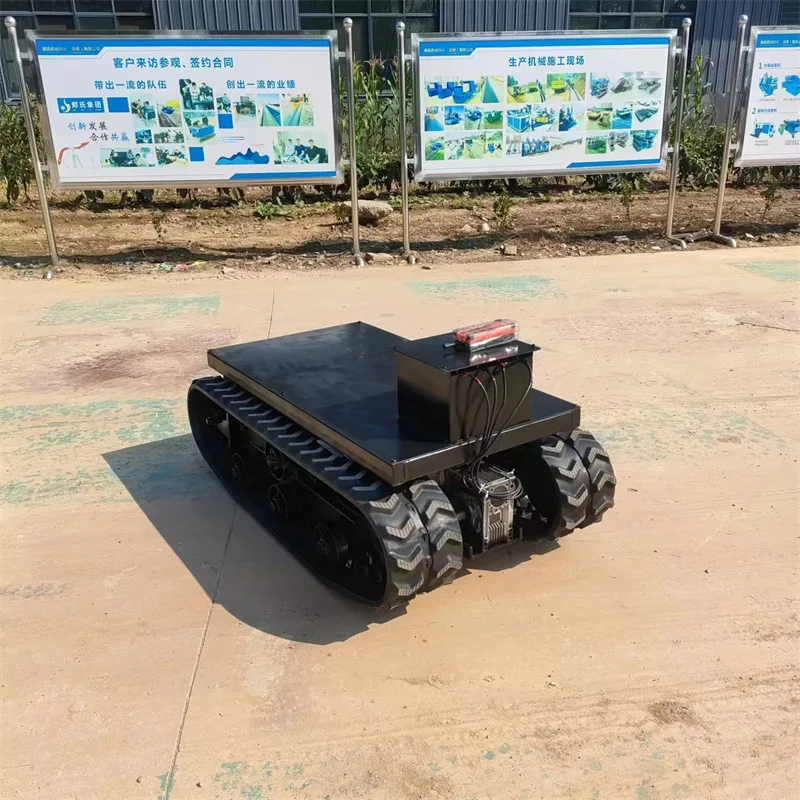 In-situ Steering Rubber Track Chassis, Small Climbing Track Walking Device, Electric Remote Control Track Chassis