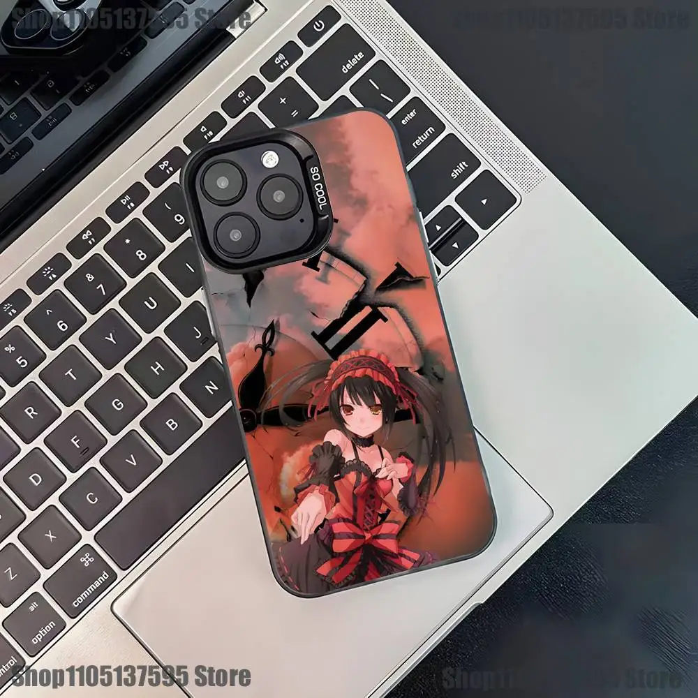 Чехол для телефона Anime Kurumi Tokisaki для iPhone 17,16,15,14,13,12,11,Pro,XS,Max,Plus,Mini,SE4,E, черный матовый противоударный чехол