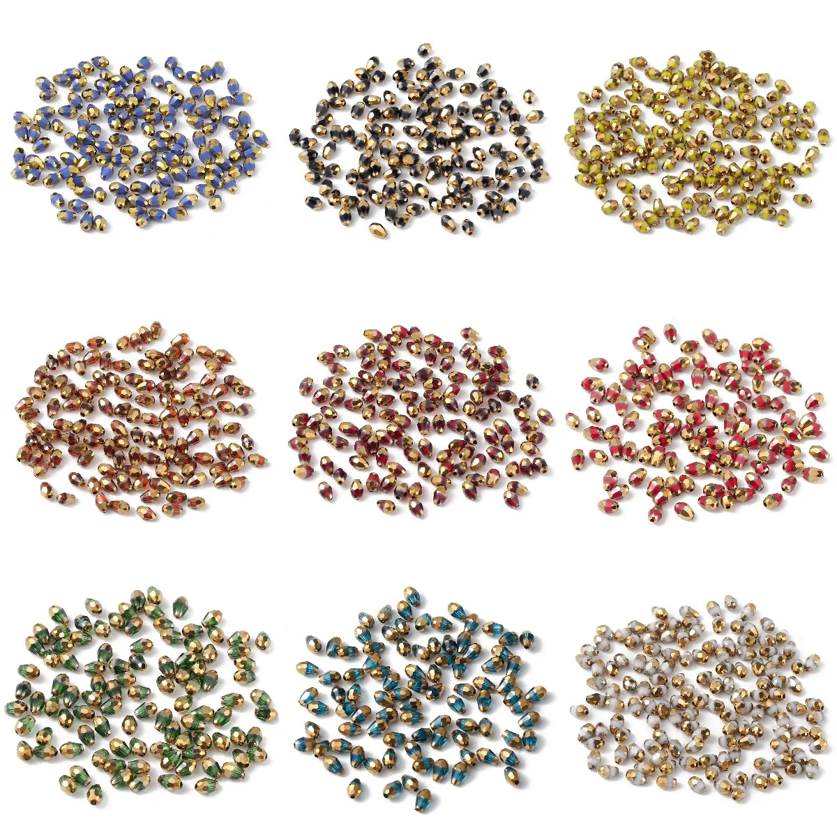 

500G Faceted Electroplate Glass Beads Teardrop Beads Loose Spacer Beads for Handmade Jewerly Making DIY Bracelet Neclace