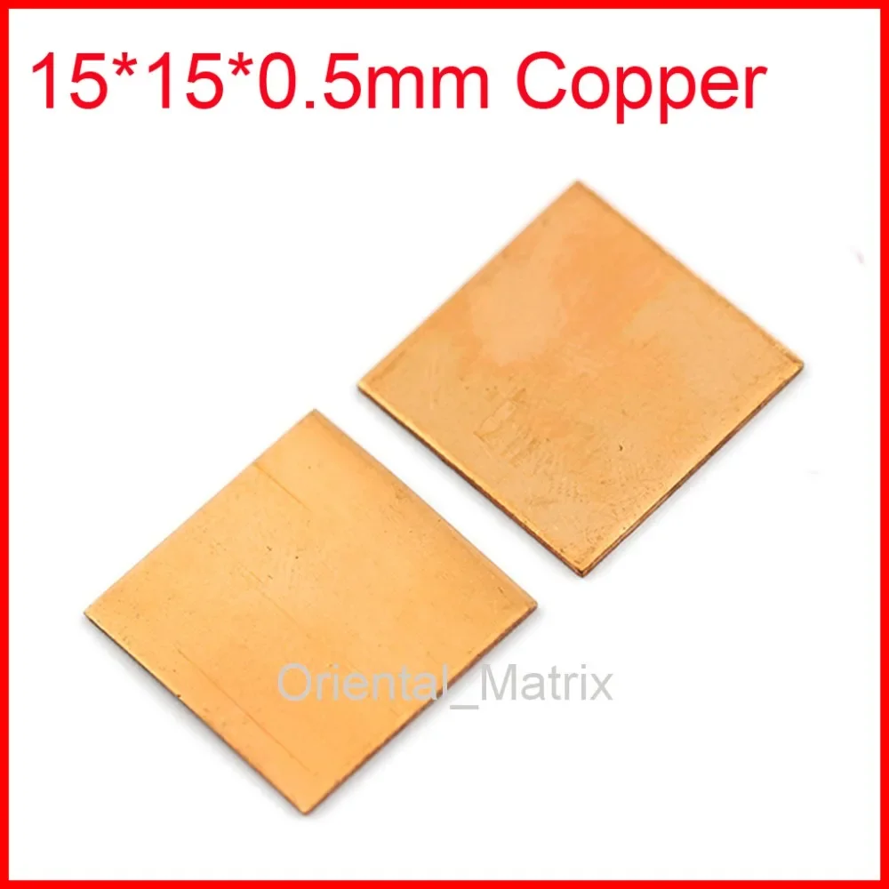 

Free Shipping 20pcs 15*15*0.5mm Copper Heat Sink ,Thermal Cooling Shim ,Copper Shim,Graphics Thermal Pad Cooler