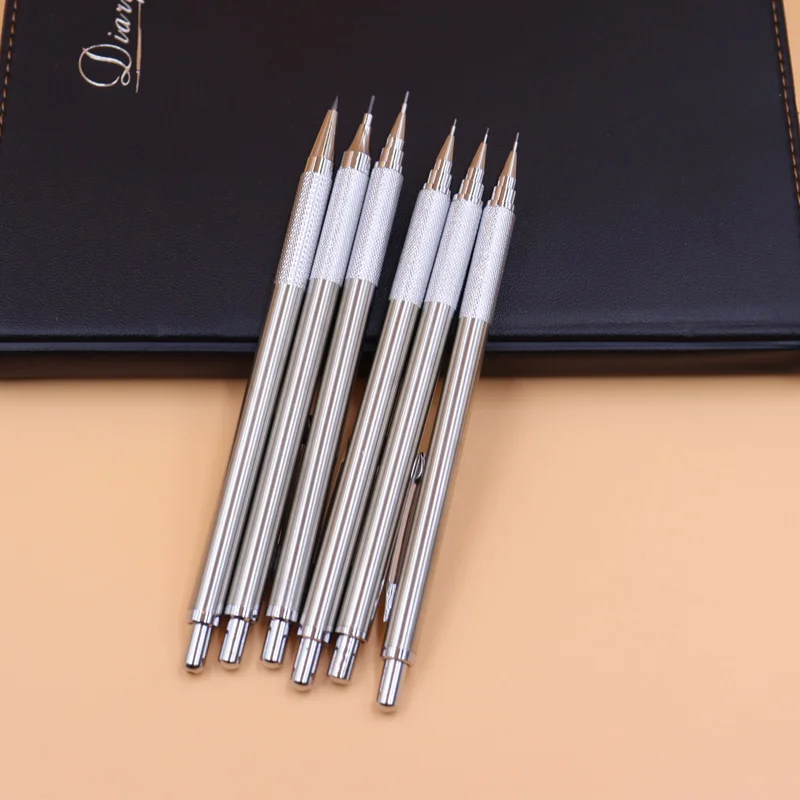 

2.0mm Metal Mechanical Pencil Set 2B Automatic With Color/Black Lead Refills For Draft Drawing, Writing, Crafting, Art Sketch