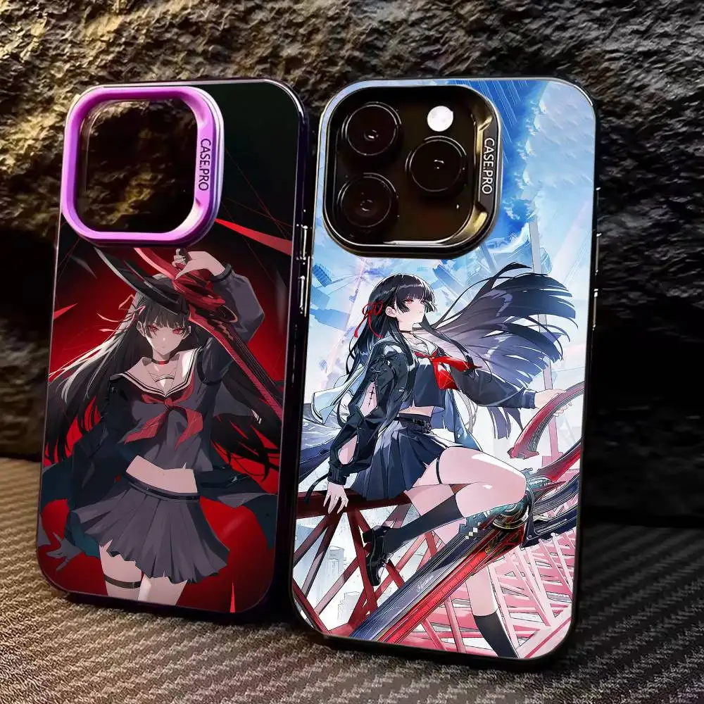 

wuthering waves C-Chisa Phone Case For iPhone17,16,15,14,13,12,11 Plus,Pro Max Colored Silver Plated Inside Cover