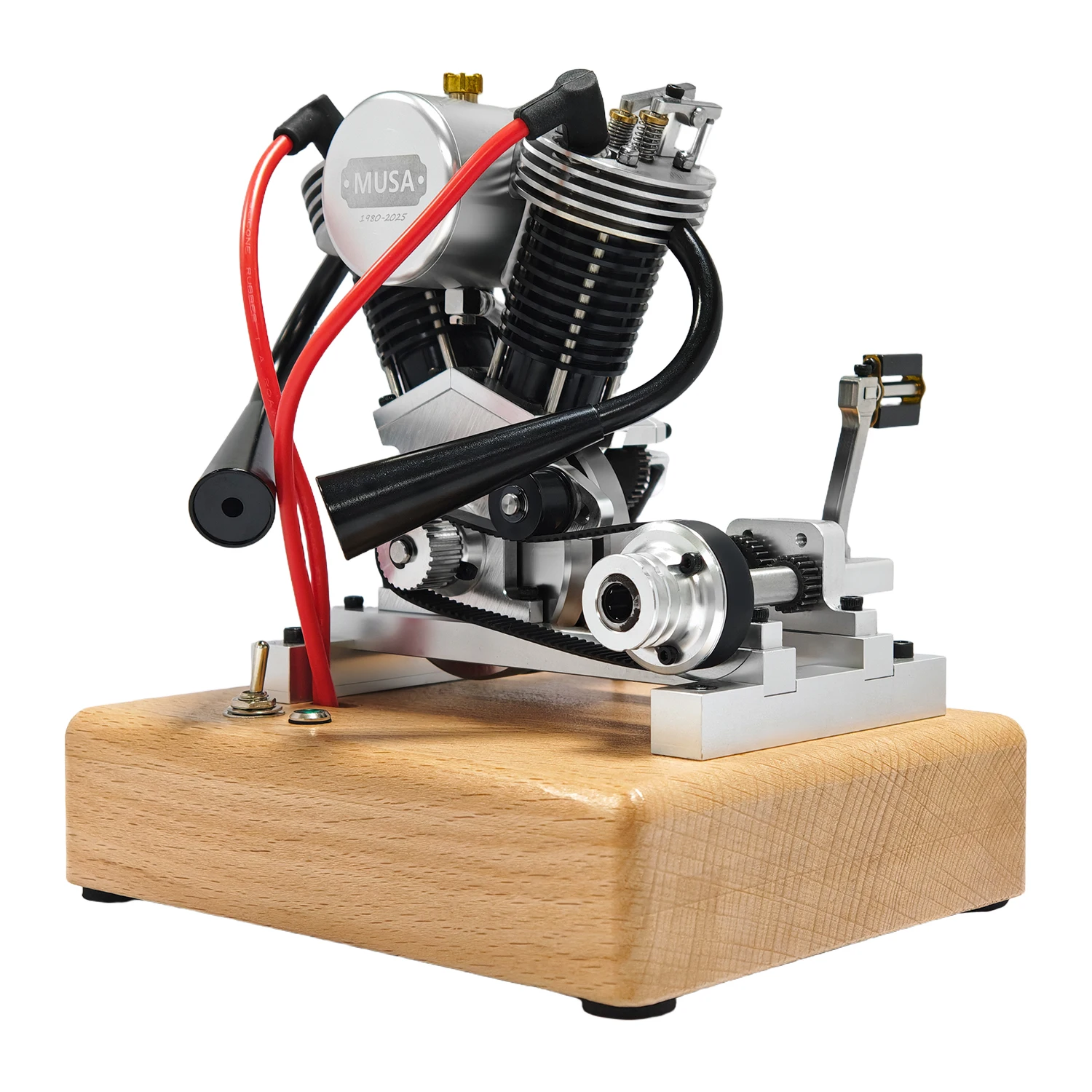 Mesin motor bensin empat langkah dua silinder MUSA V2-Twin model koleksi penggemar
