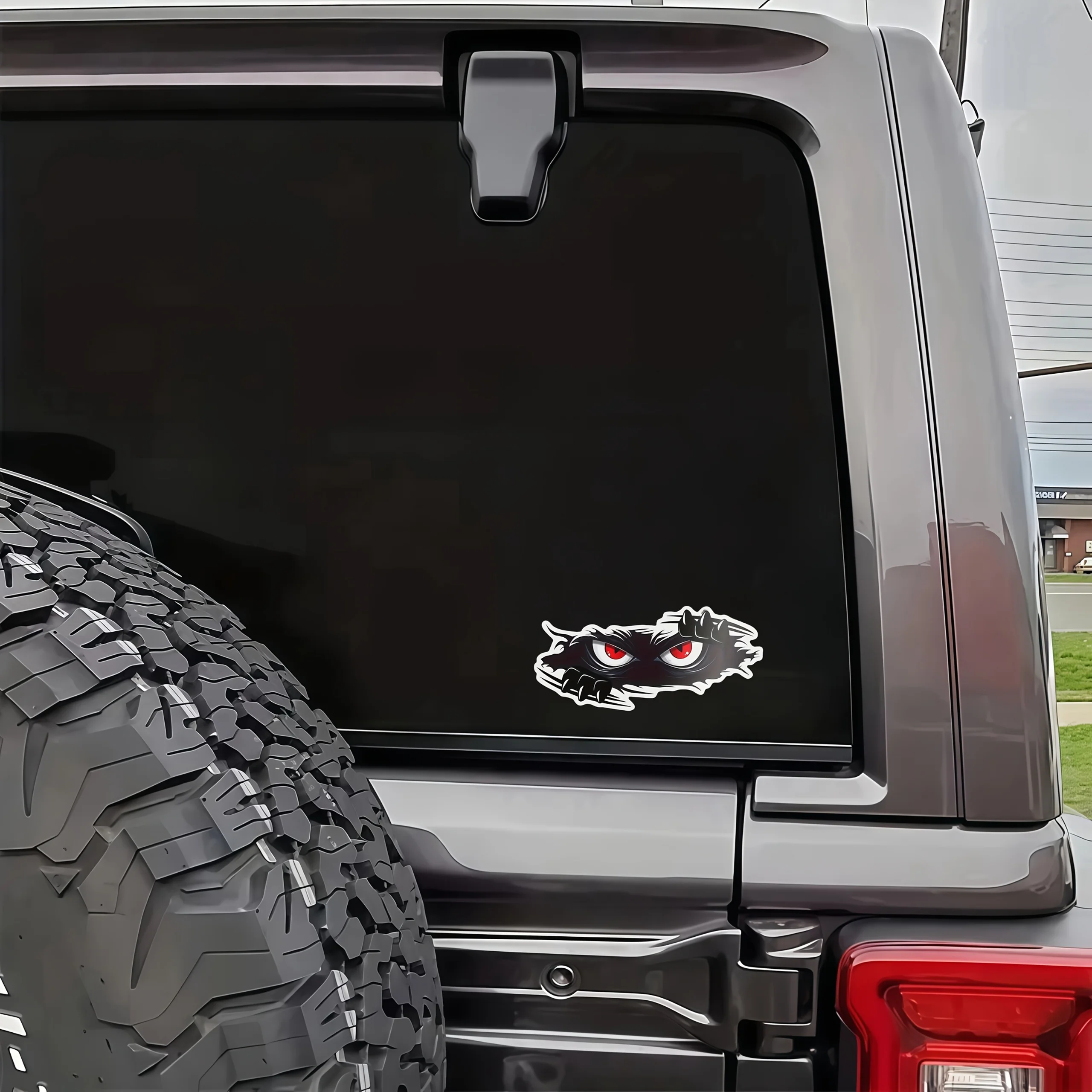 1pc Angry Peeping Monster Vinyl Car Sticker - Large, Durable Stickers for Cars, Trucks, And Sports Vehicles, Black Bumper