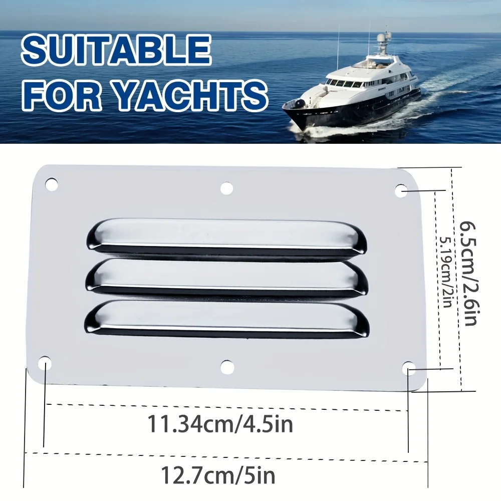 1PC 304 Stainless Steel Louvered Ventilation Grille Air Vent Hatch Cover Rectangular Boat Ventilation for Ships Yachts Caravans