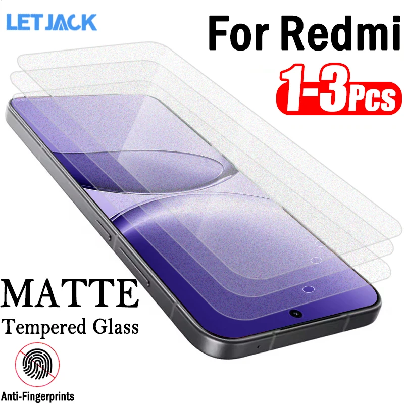 

1-3Piece Anti-fingerprint Matte Tempered Glass for Redmi Turbo 4 Pro A5 A4 A3 A3X A3 Pro A2 A1 A2+ A1+ Frosted Screen Protector