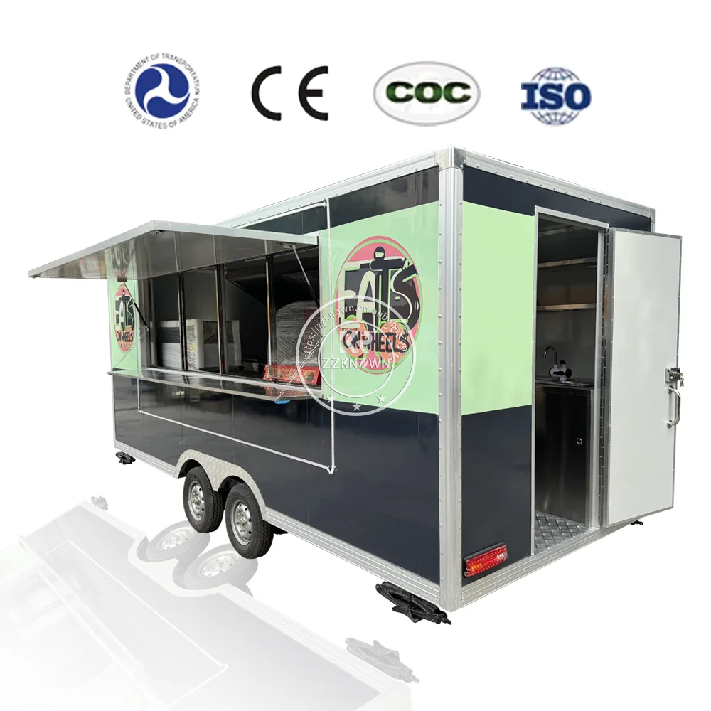 

Mobile Fast Food Trailer Trucks Snack Food Cart For Sale Multifunction Concession Coffee Van Catering Cart