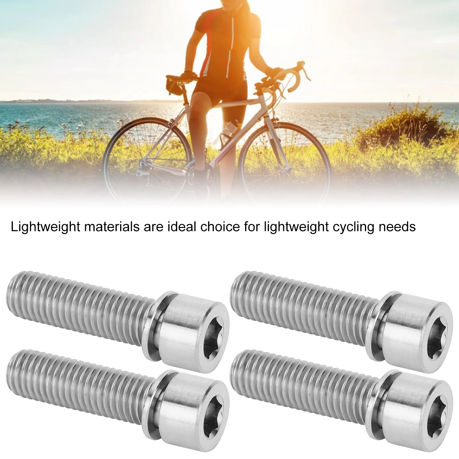 

Bike Stem Bolts Screw, 4Pcs Bike Handlebar Stem Bolts Screw Bicycle Titanium Alloy Stem Inner Hex Screws M7x25mm