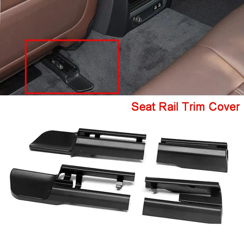 Black Sliding Track Bonnet Car Seat Rail Trim Cover For BMW 5 Series G38 7 Series G12 X5 X6 F15 F16 52107408213 Car Accessories