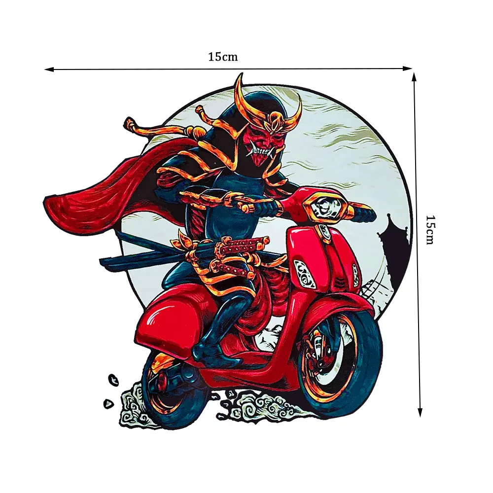 Japanese Ghost Knight Red-Bull Reflective helmet motorcycle moto bike Reflective Sticker Decal Waterproof Whole SET