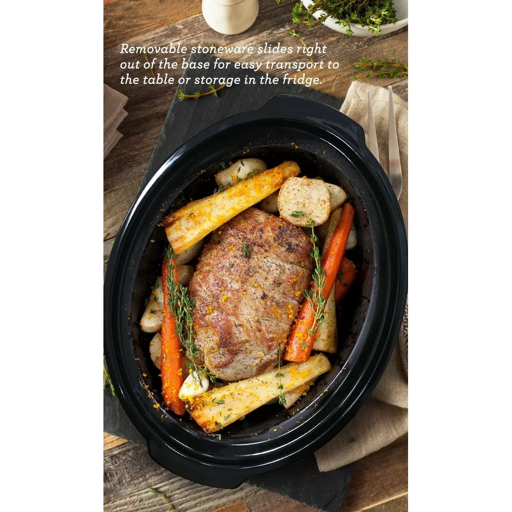 Pentola a cottura lenta in acciaio inossidabile da 8,5 Qt con coperchio in vetro temperato Zuppe Stufe Arrosti Cacciole Curries Chili Elettrodomestico da cucina