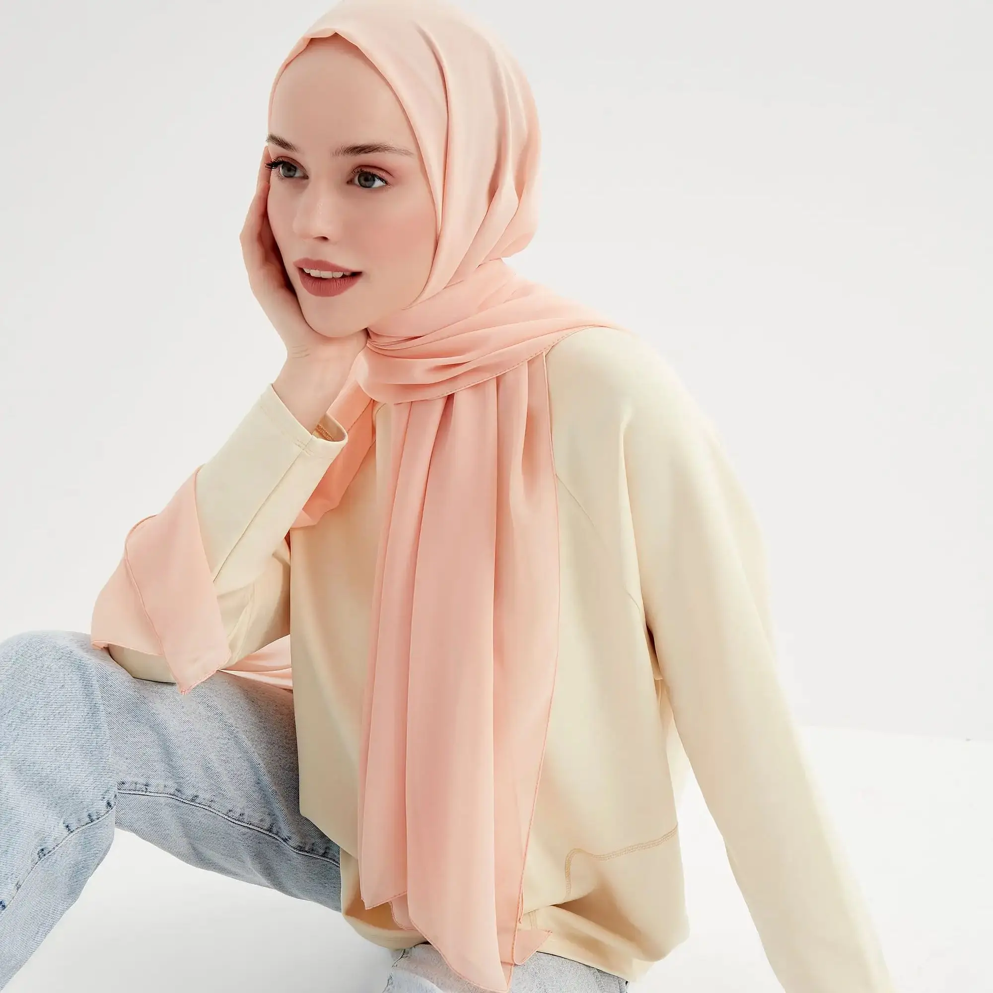 Premium Chiffon hijab soft Malaysia scarf tudung scarves chiffon crepe hijab for women