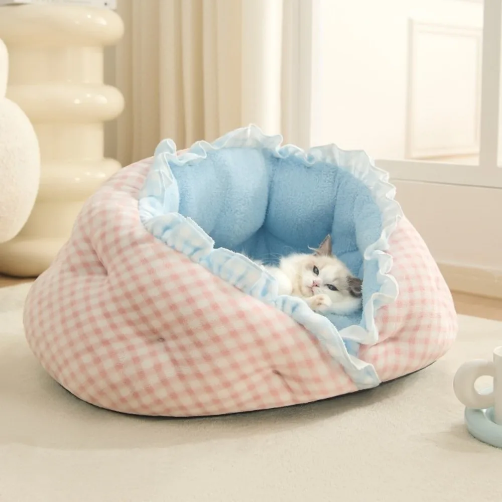 

Creative Semi-surrounded Cat Nest Comfortable Soft Cat Sleeping Mattress Breathable Warm Pet Bed for Cats Puppies