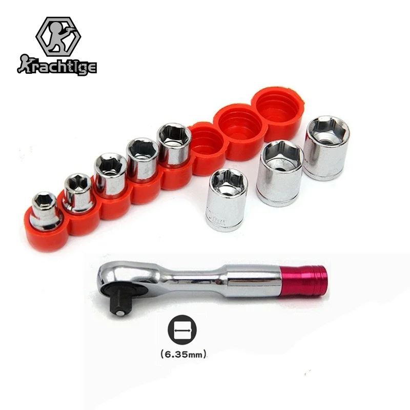 72 Teeth 85mm Torque Ratchet Wrench 1/4\'\' Mini Socket Wrenches Repair Tool 1/4 Inch Socket Wrench Set 5/6/7/8/9/10/11/12mm