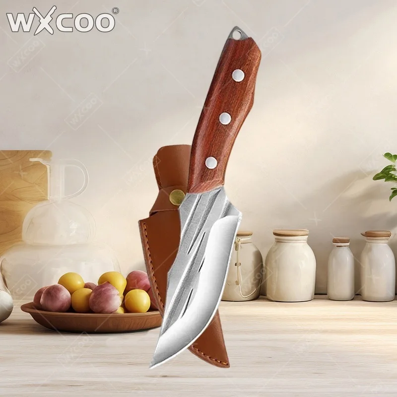 

WXCOO Forged Kitchen Knife Meat Cleaver Butcher Stainless Steel Knives Utility Paring Knife Fruit Vegetable Kitchen Boning Knife