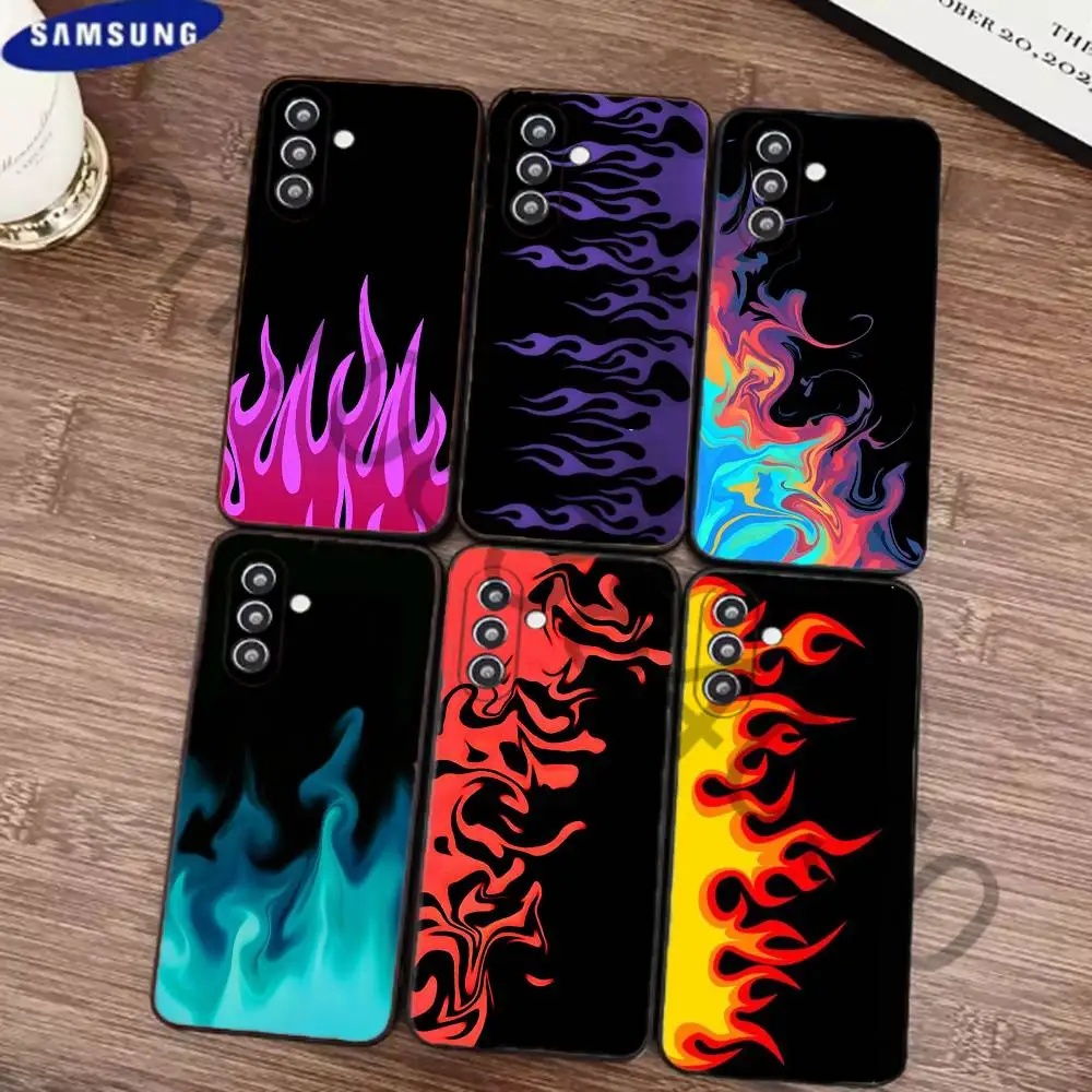 Flame Phone Case for Samsung Galaxy S21 22 23 Ultra Plus S24 25 26 FE Lite TPU Protector
