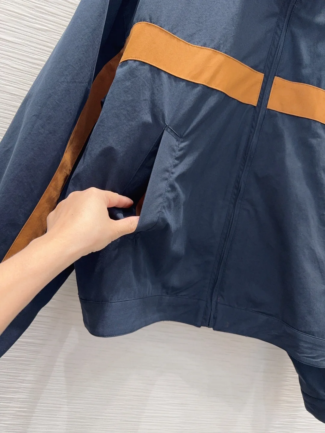 2026 Winter Classic Stand Collar Zip Jacket, Structured Silhouette, Custom Imported Fabric, Contrast Stripe Detail On Chest