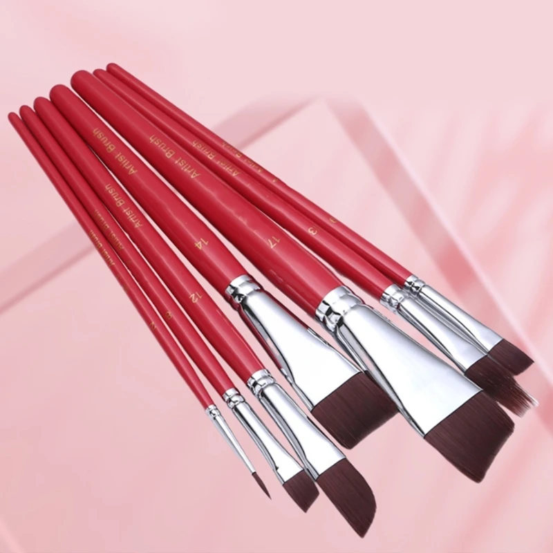 7/10/17 pezzi pennelli set pennelli per acquerello pennelli per pittura multifunzionale in nylon per capelli pennelli per