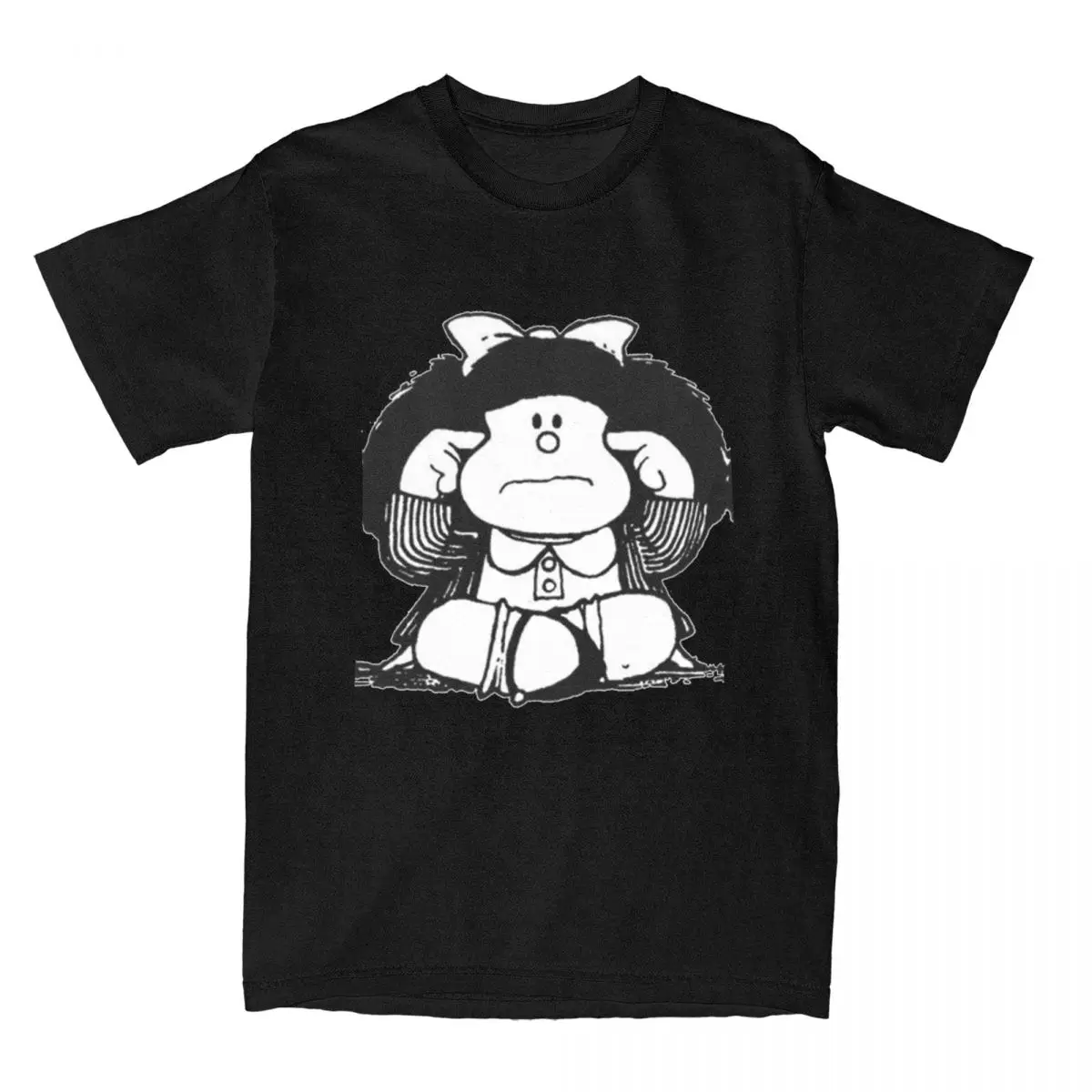 Haikyuu T-Shirt Mafalda Quino 100% Cotton T-Shirts Argentine Comic Hip Hop Tshirt for Men Summer Y2K Basic Short Sleeve Tees