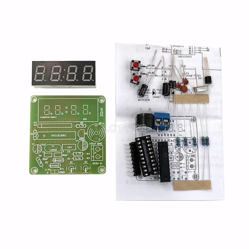 لتقوم بها بنفسك عدة إلكترونية LED 4 ساعة أنبوبية رقمية أربعة أرقام عرض الوقت مكون إلكتروني متعة لحام الجمعية تيار مستمر 3.7 فولت-5.5 فولت #5
