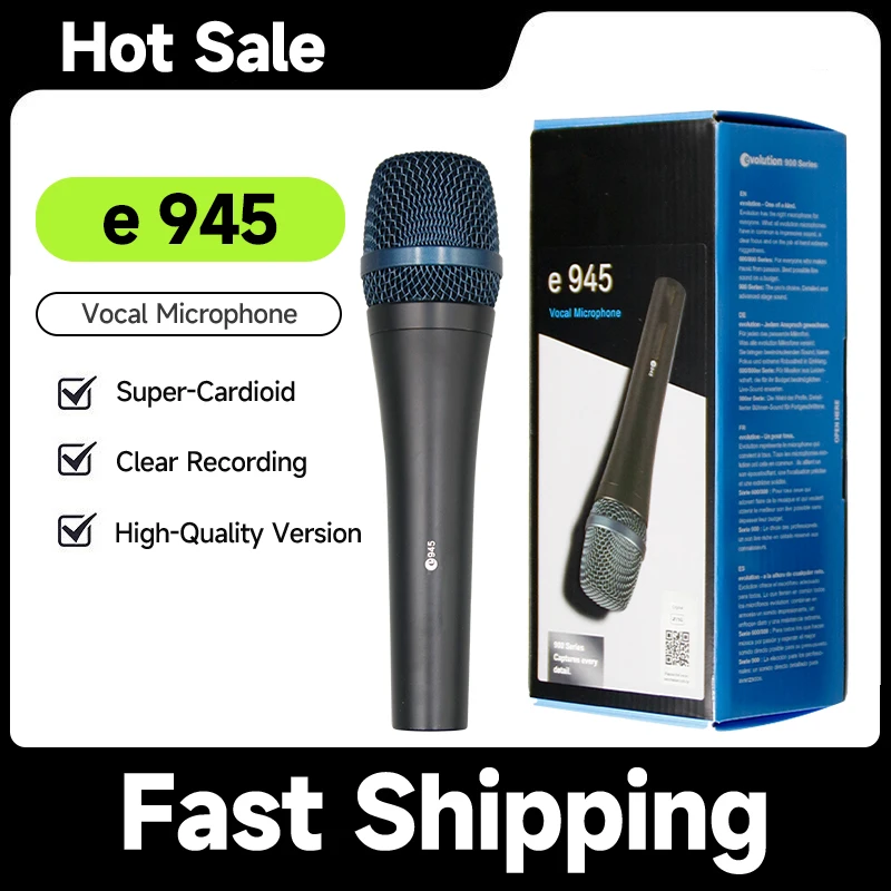 

E945 Professional Wired Handheld Dynamic Microphone Popular Karaoke KTV Mic for Audio Vocal Recordings