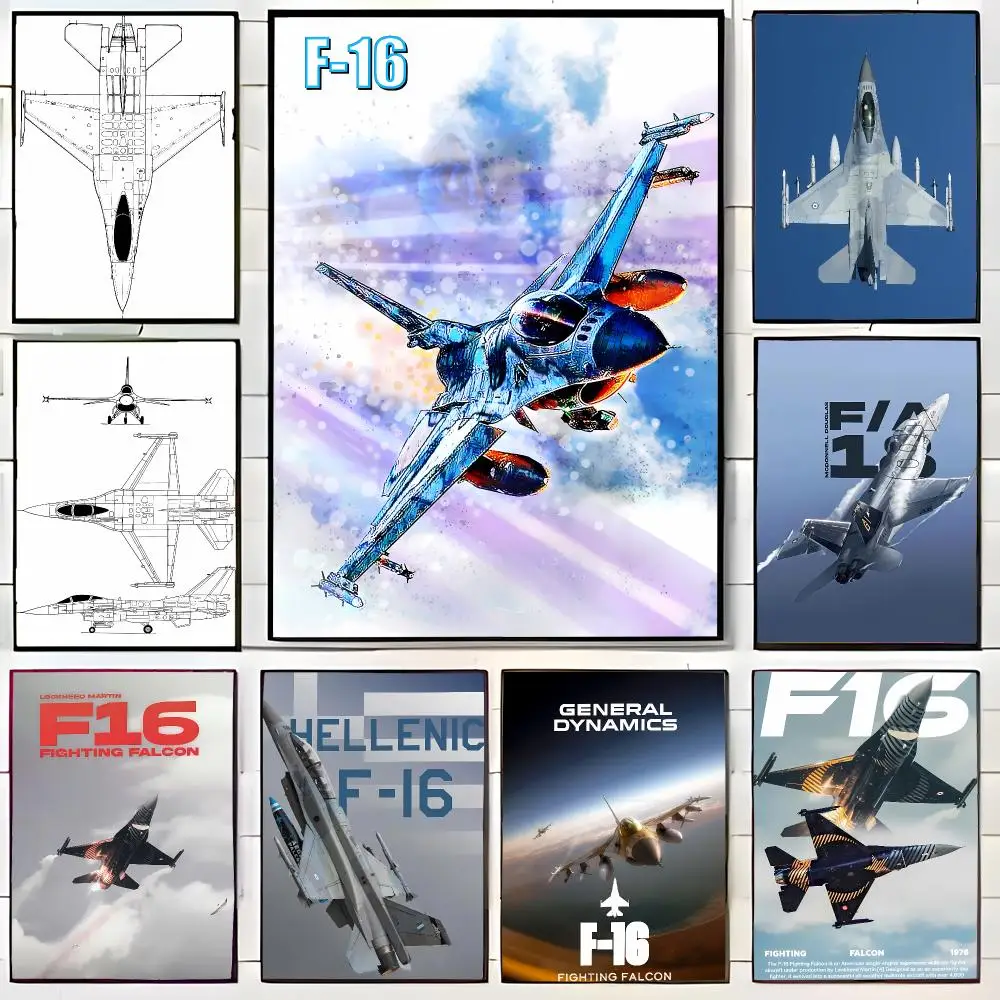 Military Art F-F-16 Fighting Falcon Poster Wall Art Print Decorative Mural Home Decor Gift Unframed