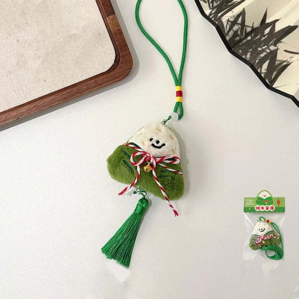 Traditional The Dragon Boat Festival Pendant bell Handmade Zongzi Pendant Tassel Bag Charm Cartoon Plush Doll Pendant