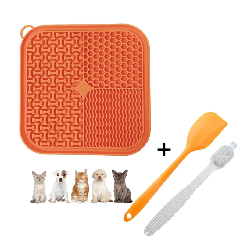 Silicone Anti-Slip Food Plate Mat Cats Slow Feeder Bowl Lick Pad Dogs Accessories Training Mats Food Licking Mat For dog Dogs